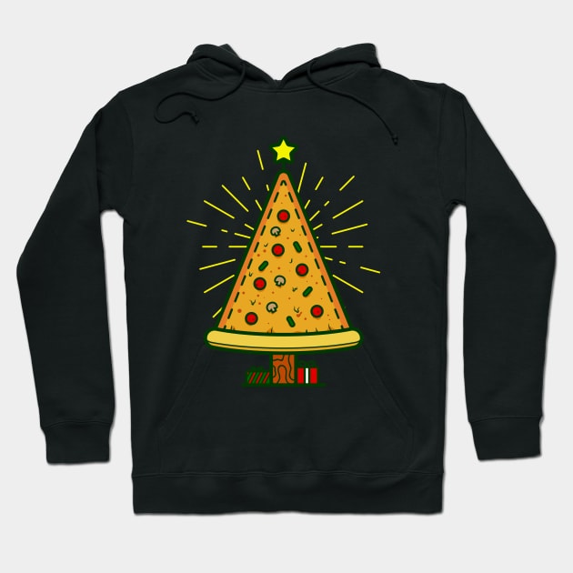 pizza ugly christmas tree Hoodie by gossiprag